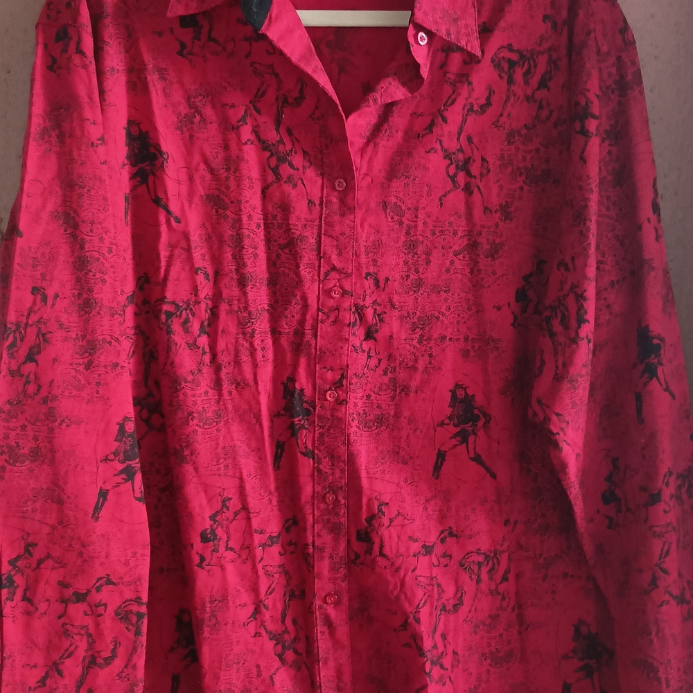Wrangler Red Shirt with Black Accents